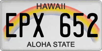 HI license plate EPX652