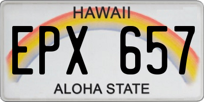 HI license plate EPX657