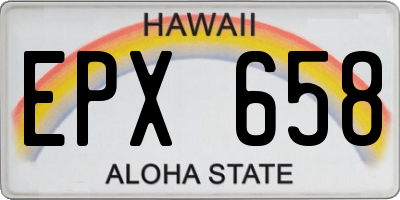 HI license plate EPX658