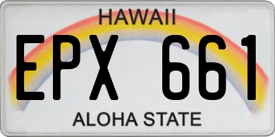 HI license plate EPX661