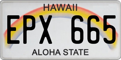 HI license plate EPX665
