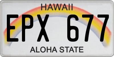 HI license plate EPX677