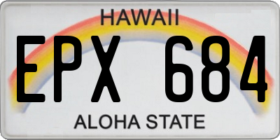 HI license plate EPX684