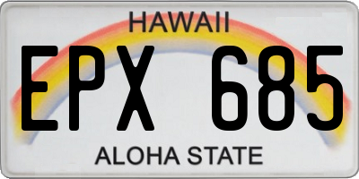 HI license plate EPX685