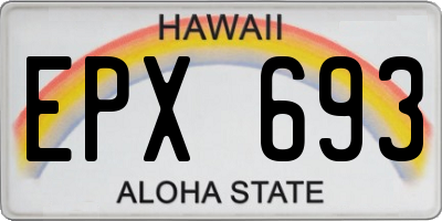 HI license plate EPX693