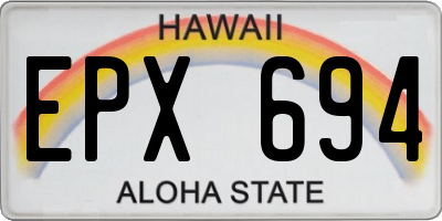 HI license plate EPX694