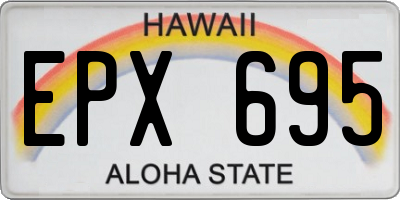 HI license plate EPX695