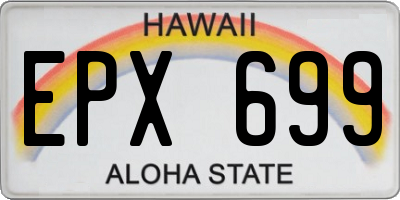 HI license plate EPX699