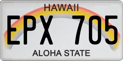 HI license plate EPX705
