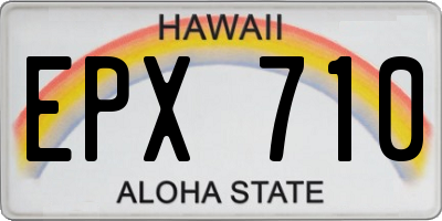 HI license plate EPX710