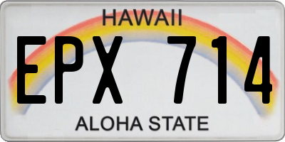 HI license plate EPX714