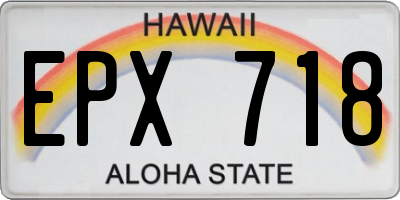 HI license plate EPX718
