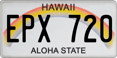 HI license plate EPX720