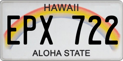 HI license plate EPX722