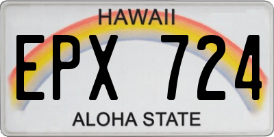 HI license plate EPX724