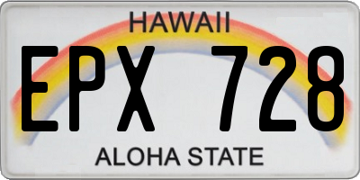 HI license plate EPX728