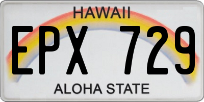 HI license plate EPX729