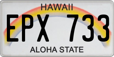 HI license plate EPX733