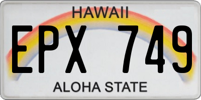 HI license plate EPX749