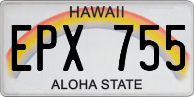 HI license plate EPX755