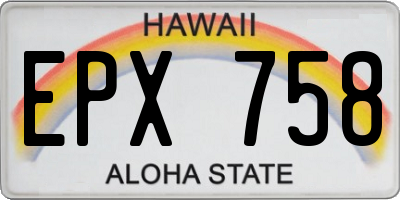 HI license plate EPX758