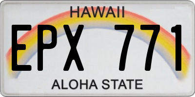 HI license plate EPX771