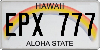 HI license plate EPX777