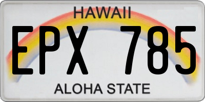 HI license plate EPX785