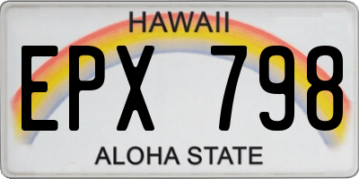 HI license plate EPX798