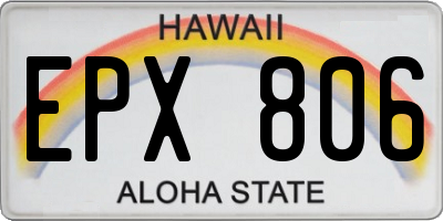 HI license plate EPX806
