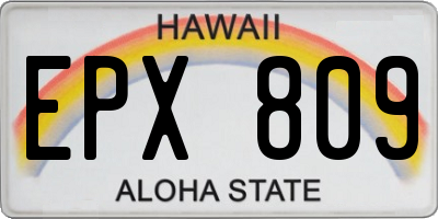 HI license plate EPX809
