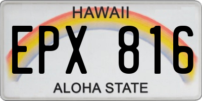 HI license plate EPX816