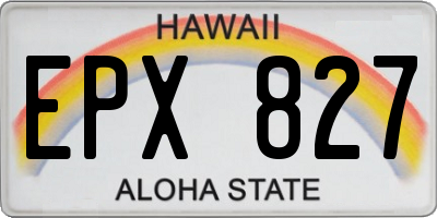 HI license plate EPX827