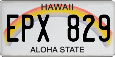 HI license plate EPX829