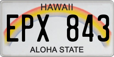 HI license plate EPX843