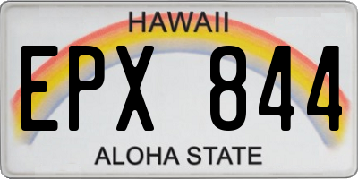 HI license plate EPX844