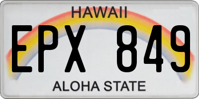 HI license plate EPX849