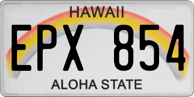 HI license plate EPX854