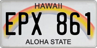 HI license plate EPX861