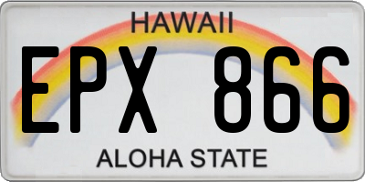 HI license plate EPX866