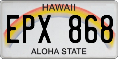 HI license plate EPX868