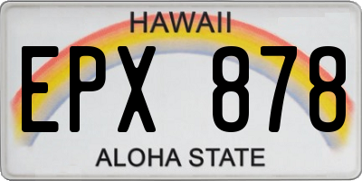 HI license plate EPX878