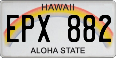 HI license plate EPX882