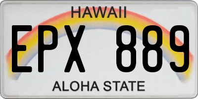HI license plate EPX889