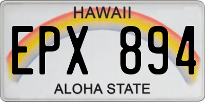 HI license plate EPX894