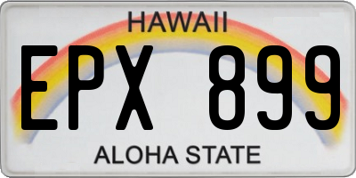HI license plate EPX899