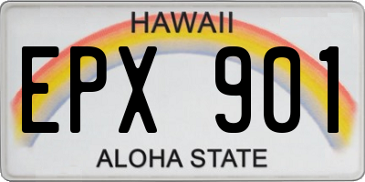 HI license plate EPX901