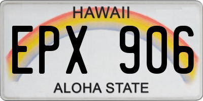 HI license plate EPX906