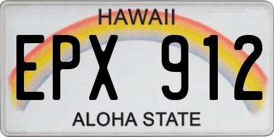 HI license plate EPX912