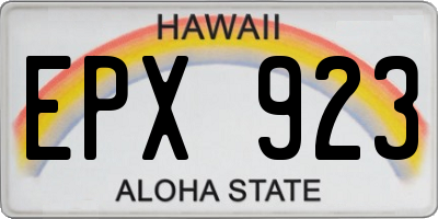 HI license plate EPX923